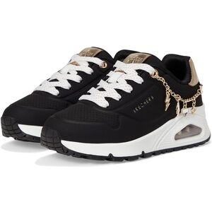 Skechers Girl’s Black and Gold Chain Sneakers